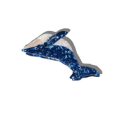 Solar Eclipse | Hand-painted Blue Whale Hair Claw Clip