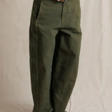 Perfect White Tee | Akira Sateen Slub Barrel Leg Utility Pant - Dark Olive