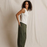 Perfect White Tee | Andrea Luxe Rib Button Front Tank - Oatmeal