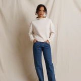 Perfect White Tee | Arden French Terry Mock Neck Sweatshirt - Sugar