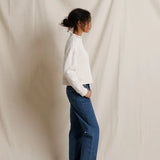 Perfect White Tee | Arden French Terry Mock Neck Sweatshirt - Sugar