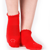 Pointe Studio | Women's Happy Full Foot Grip Sock – Red