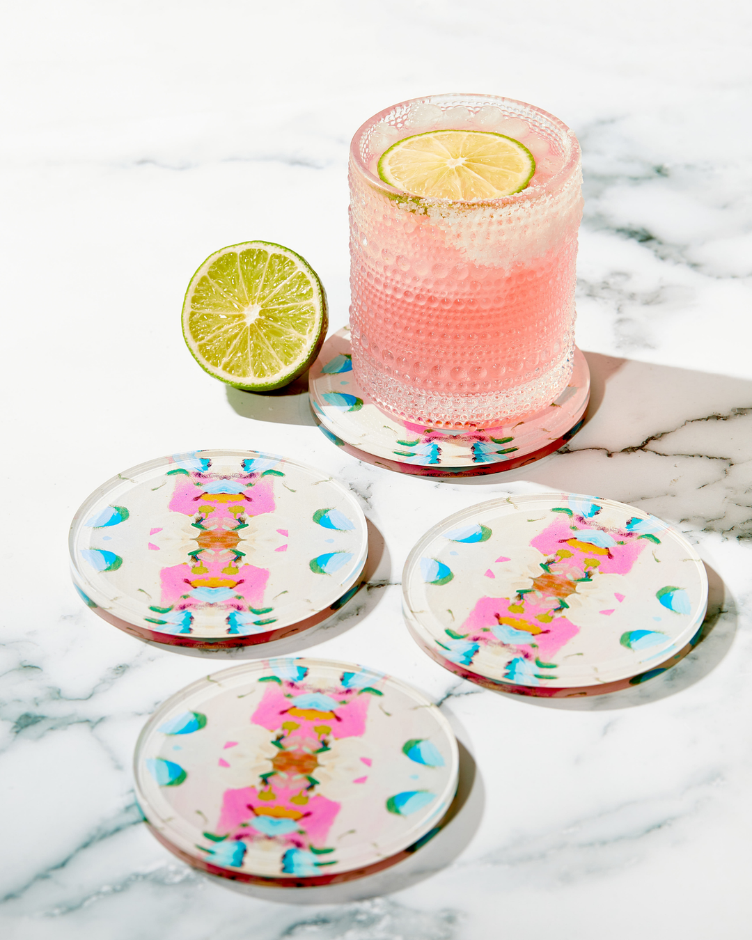 Monets Garden Pink Coaster | Individual