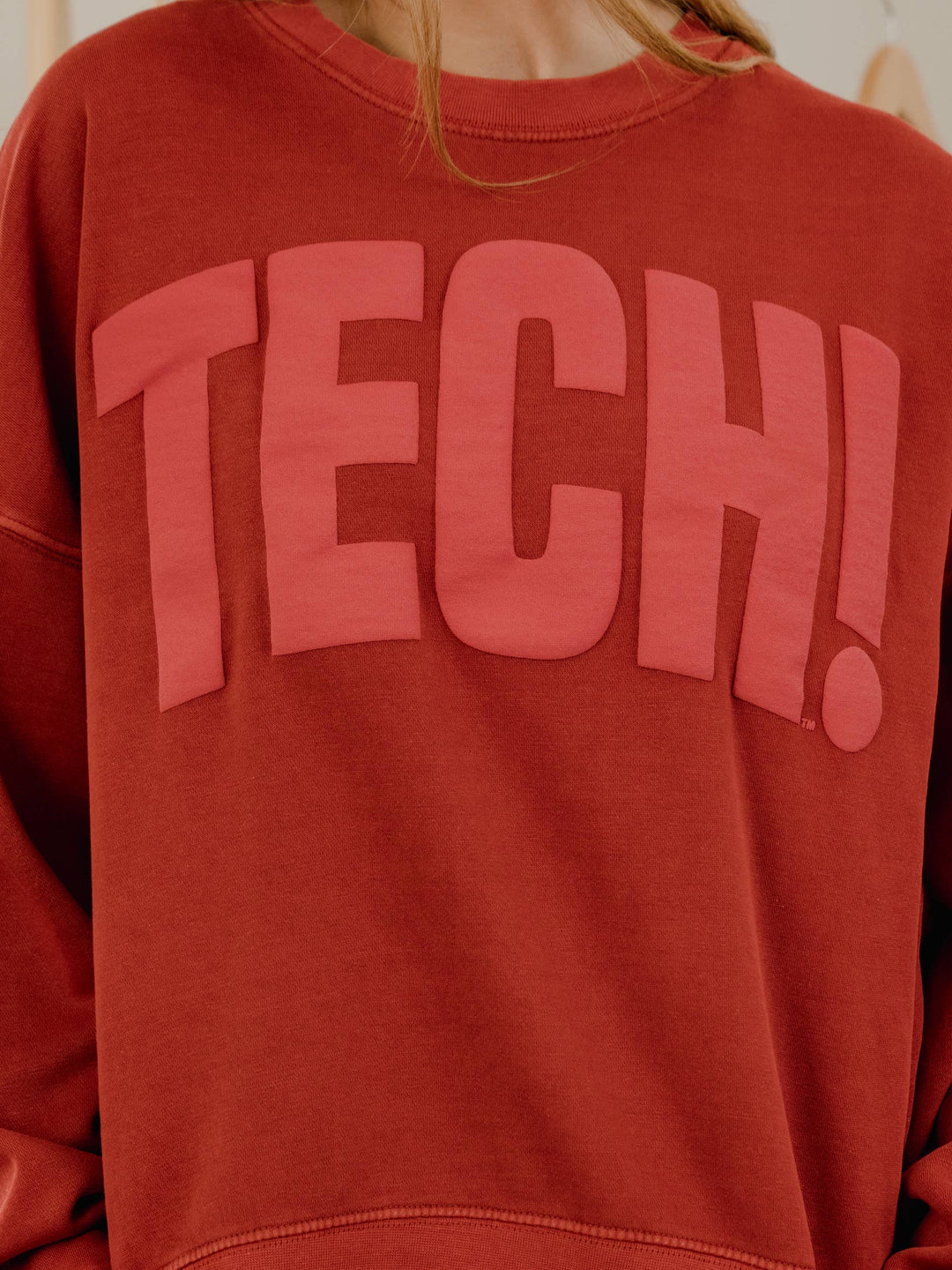 Texas Tech Red Raiders Mono Puff Ink Hi-Dive Sweatshirt - Red