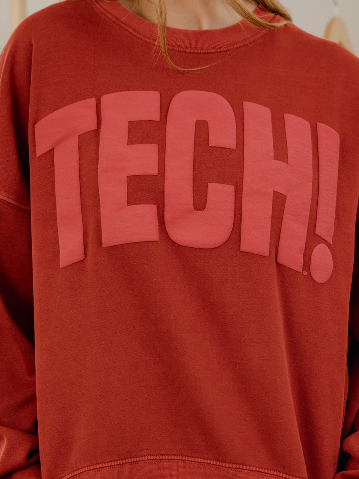Texas Tech Red Raiders Mono Puff Ink Hi-Dive Sweatshirt - Red
