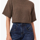 Habitual | Crewneck Short Sleeve Sweater - Heather Mocha