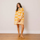 Sunshine Tienda |  Palm Geo with Gold Dot Lilly Dress - Gold
