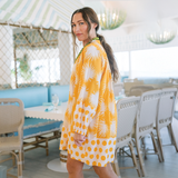 Sunshine Tienda |  Palm Geo with Gold Dot Lilly Dress - Gold