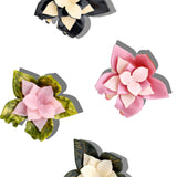 Solar Eclipse | Hand-painted Origami Magnolia Flower Hair Clip
