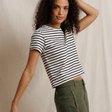 Perfect White Tee | Carter - Stripe Vintage Crew - Natural/Black