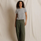 Perfect White Tee | Carter - Stripe Vintage Crew - Natural/Black