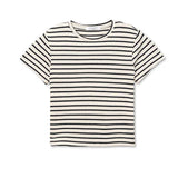 Perfect White Tee | Carter - Stripe Vintage Crew - Natural/Black