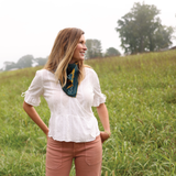 Jenni Earle | Silk Scarf - “Love Your Neighbor” - Square Neck & Hair Scarf