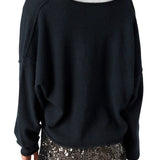 Free People | See Me V-Neck Pullover- Black