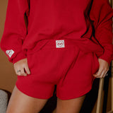LivyLu | Signature Waffle Lounge Shorts - Red