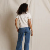 Perfect White Tee | Cleo - French Terry Slit V Neck Sweatshirt - Sugar
