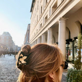 Solar Eclipse | Hand-painted Origami Magnolia Flower Hair Clip