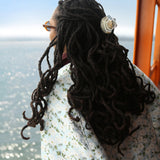 Solar Eclipse | Hand-painted Mini Seashell Claw Hair Clip - Golden Sand