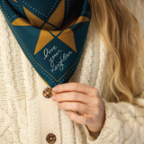 Jenni Earle | Silk Scarf - “Love Your Neighbor” - Square Neck & Hair Scarf