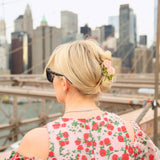 Solar Eclipse | Hand-painted Wild Roses Claw Hair Clip
