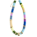 Tobie Beaded Disc Necklace- Pastel