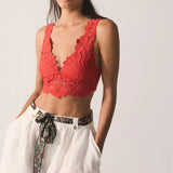 Free People | Petal Party Plunge Bralet - Atlas Red