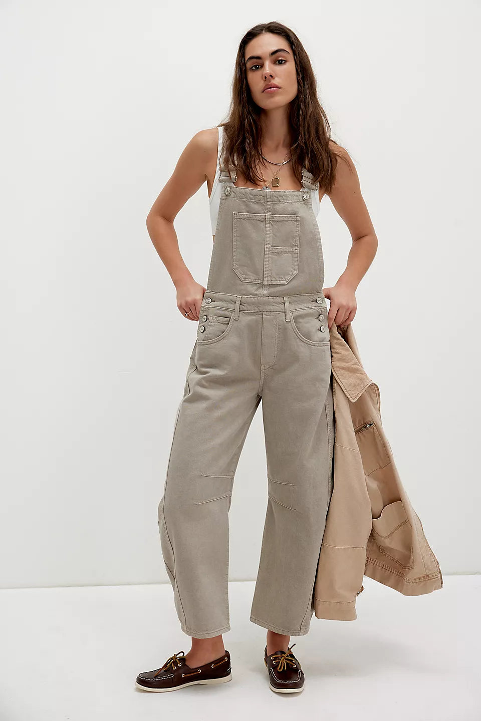 Free People | Good Luck Overall - Cobblestone