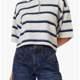 Habitual | Striped Rugby Polo Sweater - Heather Grey