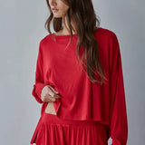 By Together | Daily Ease Knit Top - Red