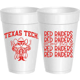Sassy Cups | College Styrofoam Cups - Texas Tech - Red Raider Mirror - 10 pack