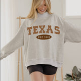 Texas Reversible Mock Neck Sweatshirt - Grey