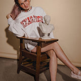 Livy Lu |Texas Tech Varsity Plaid Gray Mock Neck Sweatshirt