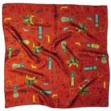 Jenni Earle | Silk Scarf - ‘Word Jumble’ – Brick Dust - Square Scarf