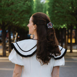 Solar Eclipse | Hand-Painted Americana Flower Claw Clip