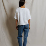 Perfect White Tee | Ezra French Terry Short Sleeve Sweatshirt - White