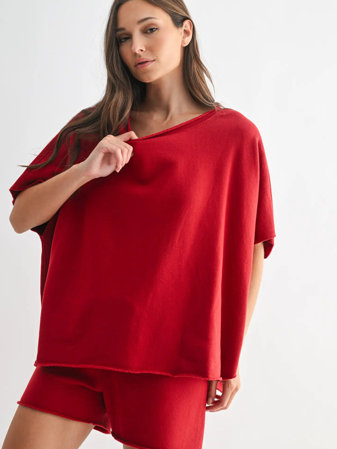 Mono B | Malibu Vintage Dolman Top - Garnet Red