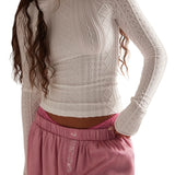 Free People | So Soft Seamless Modal Cable L/S - Clean Ivory