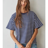 By Together | Landon Striped Knit Tee - Navy White