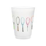 Tennis Rackets Frosted Cups | Set of 6