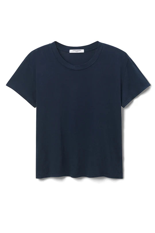 Perfect White Tee | Harley Boxy Crew - Navy