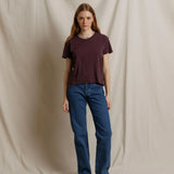 Perfect White Tee | Harley Cotton Boxy Crew - Cherry Lacquer