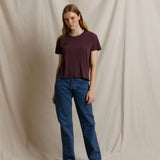 Perfect White Tee | Harley Cotton Boxy Crew - Cherry Lacquer
