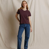 Perfect White Tee | Harley Cotton Boxy Crew - Cherry Lacquer