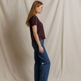 Perfect White Tee | Harley Cotton Boxy Crew - Cherry Lacquer