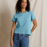Perfect White Tee | Harley Cotton Boxy Crew - Milky Blue