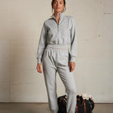 Perfect White Tee | Milana Pureform Long Sleeve Track Jacket  - Heather Grey