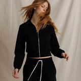 Perfect White Tee | Milana Pureform Long Sleeve Track Jacket  - True Black