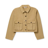 Perfect White Tee | Paloma Canvas Crop Utility Jacket - Warm Ochre