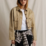 Perfect White Tee | Paloma Canvas Crop Utility Jacket - Warm Ochre