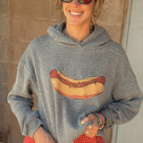 Sunny Somewhere Grey Hot Dog Graphic Sweatshirt from Shop Estilo.